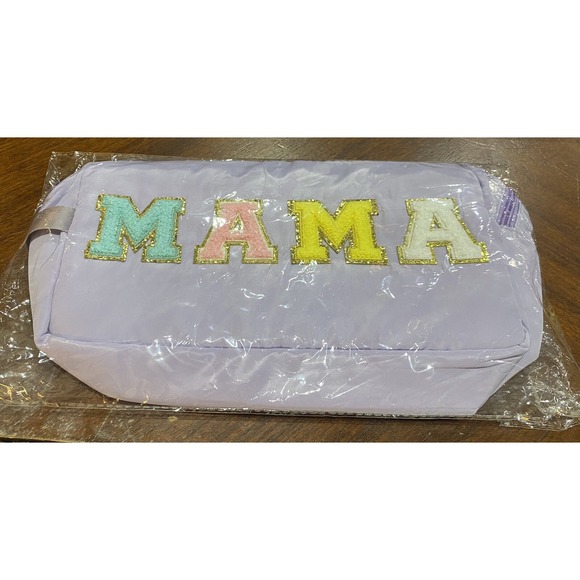 MAMA Chenille Letter Cosmetic Bag | Travel Makeup Pouch - Picture 4 of 10